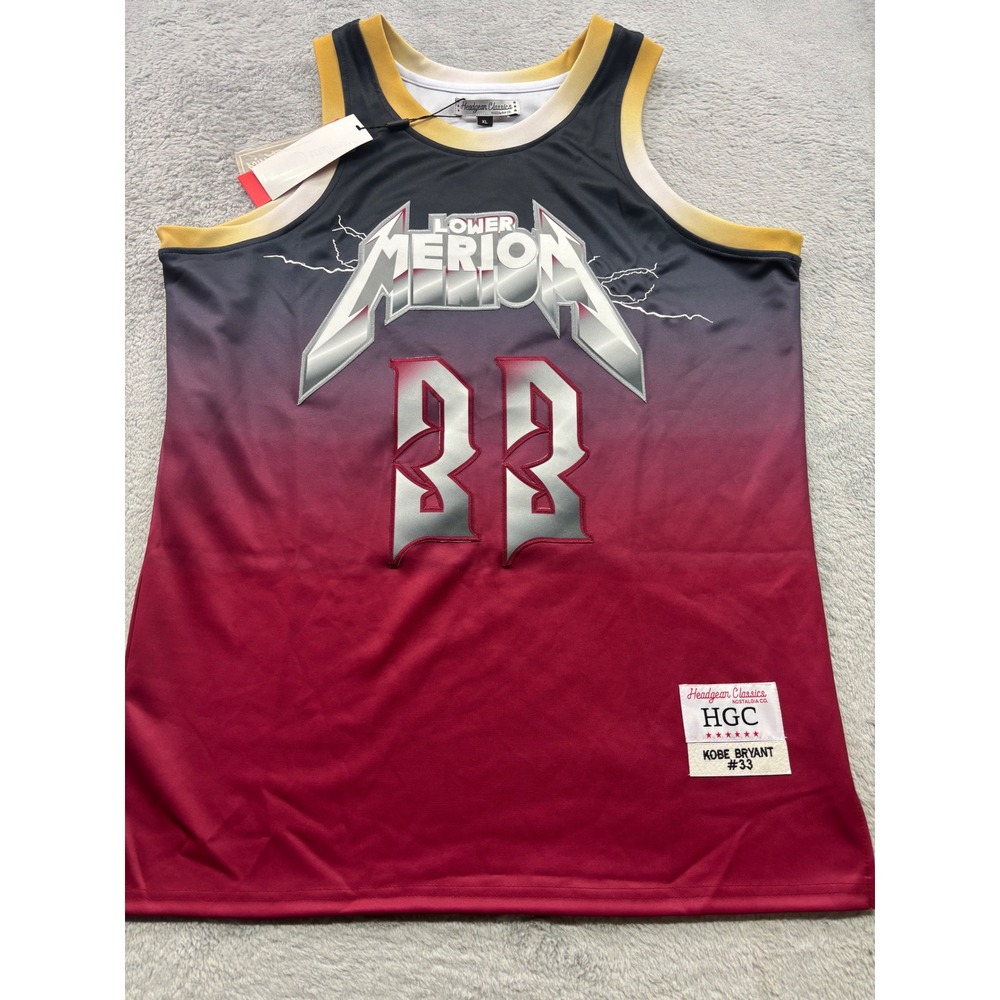 Headgear Classics Kobe Bryant Lower Merion 33 Jersey‎ XL Black Red Gradient NEW